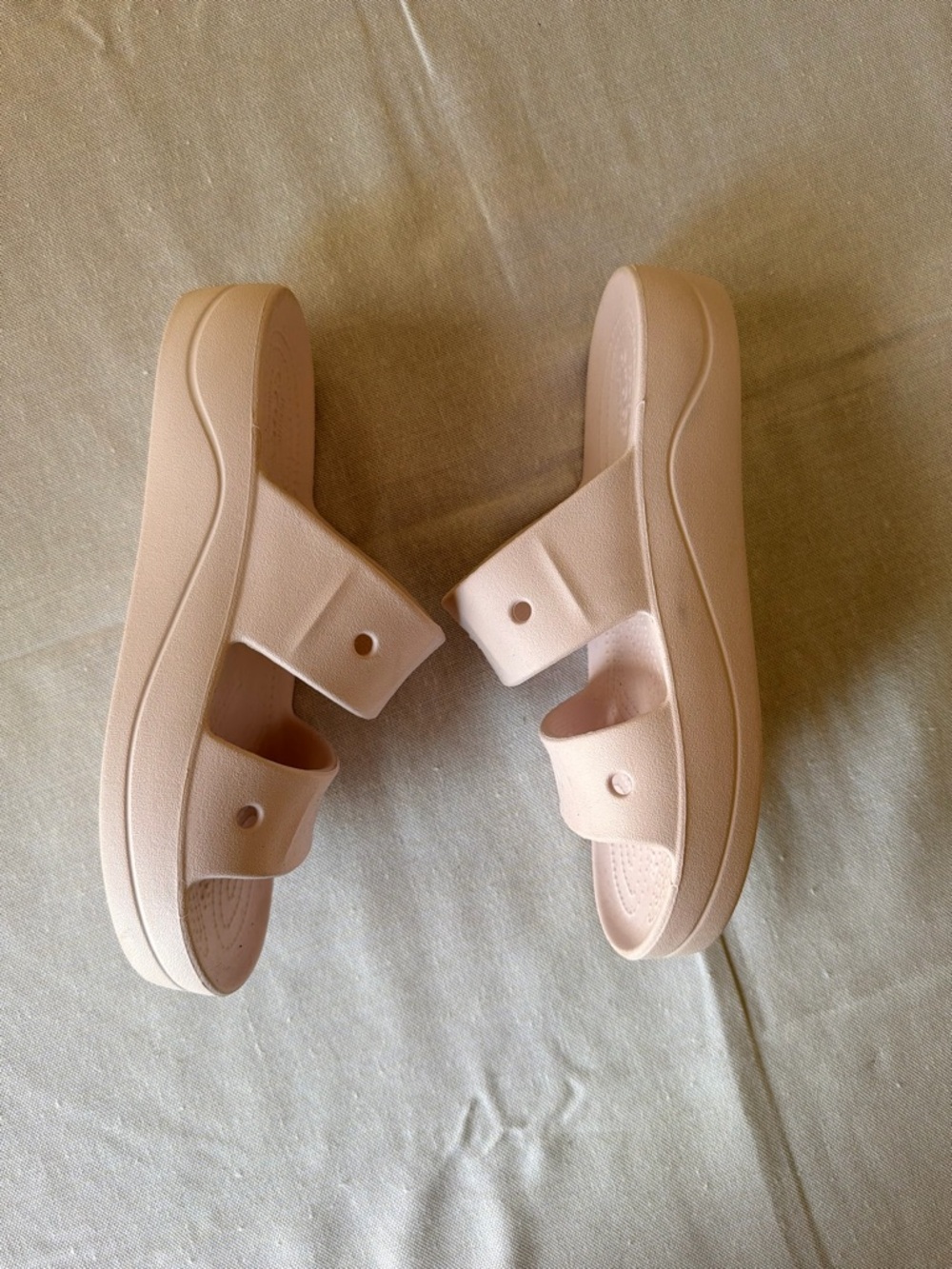 CROCS Baya Double-Strap Platform Slide Sandals in Light Pink - Picture 3 of 4